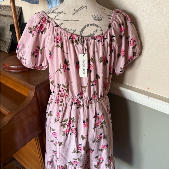 Pink Ruched Smocked Midi Sundress NWT - Picture 6 of 9